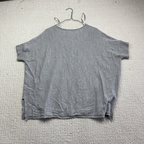 Bartolini Oversized Relaxed Knit Top Merino Wool Blend Made in Italy Size L Grey - Picture 13 of 13